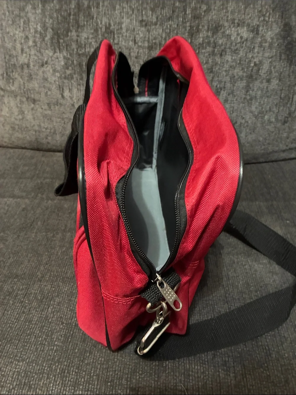 Vintage Bob Mackie Red Travel luggage/Shoulder Red Bag with Black Accents